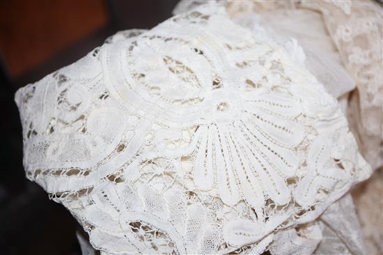 A collection of 19th century laces, tape lace, Irish crochet, Honiton, etc.